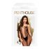 Penthouse Drop-Dead Tasty - otvoreni kombinezon s mrežastim prugama (crni)  - XL