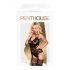 Penthouse Hottie - mrežasti set s remenom od čipke (crni)  - XL