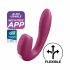 Satisfyer Sunray - bežični, zračni val 2u1 vibrator (crveni) 