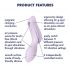 Satisfyer Curvy Trinity 2 - bežični vibrator Air Wave 2u1 (ljubičasti) 