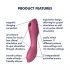 Satisfyer Curvy Trinity 3 - bežični vibrator Air Wave 2u1 (crveni) 