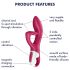 Satisfyer Embrace Me - punjivi vibrator s dodatkom za klitoris (crveni)