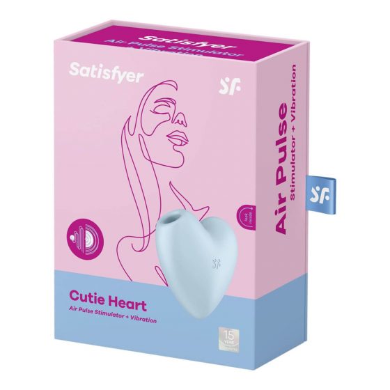 Satisfyer Cutie Heart - klitoralni vibrator na baterije, zračni valovi (plavi)