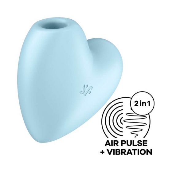Satisfyer Cutie Heart - klitoralni vibrator na baterije, zračni valovi (plavi)