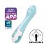 Satisfyer Air Pump Vibrator 5 - pametni vibrator s pumpom na baterije (plavi) 