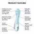 Satisfyer Air Pump Vibrator 5 - pametni vibrator s pumpom na baterije (plavi) 