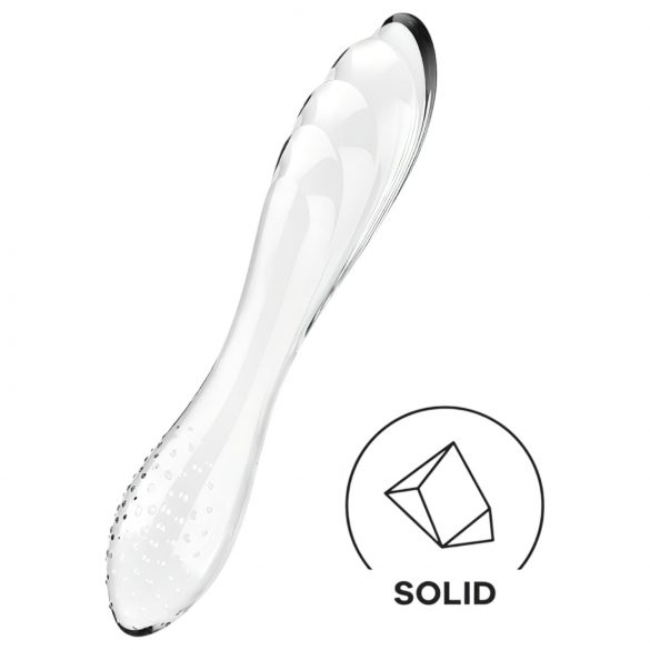 Satisfyer Dazzling Crystal 1 - Dvostruki stakleni dildo (prozirni)