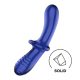 Satisfyer Double Crystal - stakleni dildo s 2 kraja (plavi) 