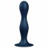 Satisfyer Double Ball-R - utegnuti dildo s vakuumom (tamnoplavi) 