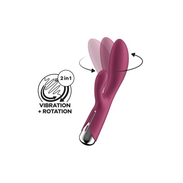 Satisfyer Spinning Rabbit 1 - vibrator s rotirajućom klitorisnom rukom (crvena) 