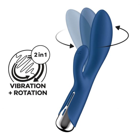 Satisfyer Spinning Rabbit 1 - vibrator s rotirajućom klitorisnom rukom (plavi) 