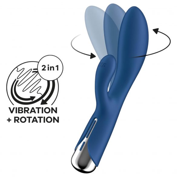 Satisfyer Spinning Rabbit 1 - vibrator s rotirajućom klitorisnom rukom (plavi) 