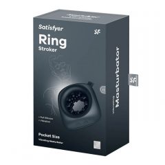   Satisfyer Ring Stroker - punjivi vibrirajući masturbator (crni)