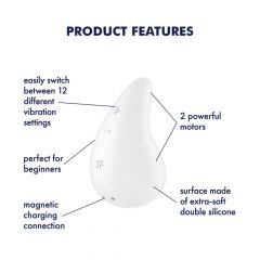   Satisfyer Dew Drop - punjivi, vodootporni vibrator za klitoris (bijeli)