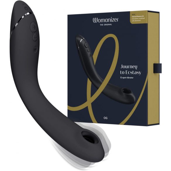 Womanizer OG - bežični, zračni val 2u1 vibrator (crni) 