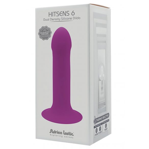 Hitsens 6 - savitljivi, ljepljivi dildo od žira (ljubičasti) 