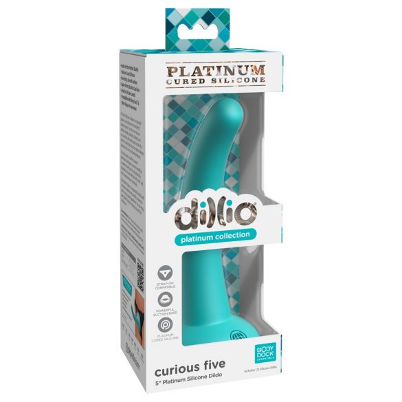 Dillio Curious Five - silikonski dildo (15cm) - tirkiz 