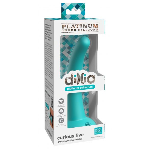 Dillio Curious Five - silikonski dildo (15cm) - tirkiz 