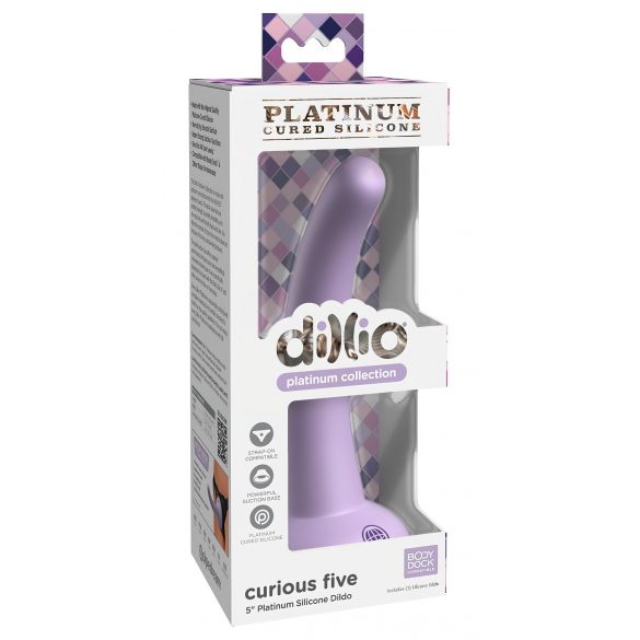 Dillio Curious Five - silikonski dildo (15cm) - ljubičast 