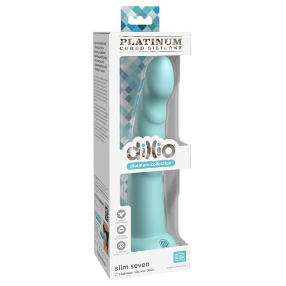 Dillio Slim Seven - stimulirajući dildo (20cm) - tirkiz 