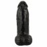 Realistixxx Real Giant - giga dildo za testise - 22 cm (crni) 