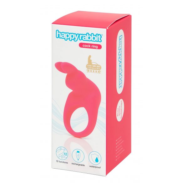 Happyrabbit Cock - punjivi vibrirajući prsten za penis (roza) 