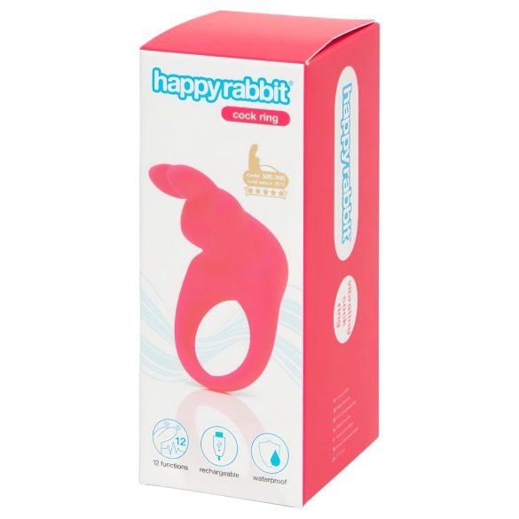 Happyrabbit Cock - punjivi vibrirajući prsten za penis (roza) 