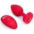 b-vibe heart - punjivi, radijski analni vibrator (crveni)