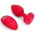 b-vibe heart - punjivi, radijski analni vibrator (crveni)