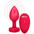 b-vibe heart - punjivi, radijski analni vibrator (crveni)