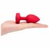 b-vibe heart - punjivi, radijski analni vibrator (crveni)