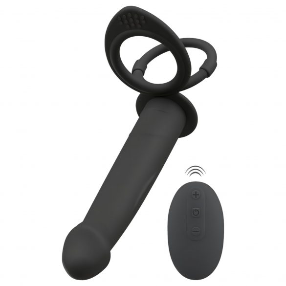 Black Velvets Double F - analni vibrator na kopču (crni) 