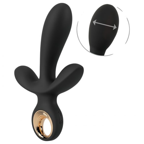 Eternal - trostruki vibrator s pumpom (crni) 