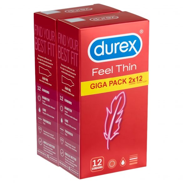 Durex Feel Thin - paket kondoma realističnog osjećaja (2x12kom) 