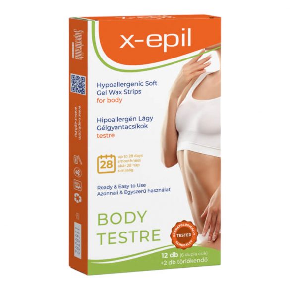 X-Epil - gotove hipoalergene gel trake od smole (12 kom) - tijelo 