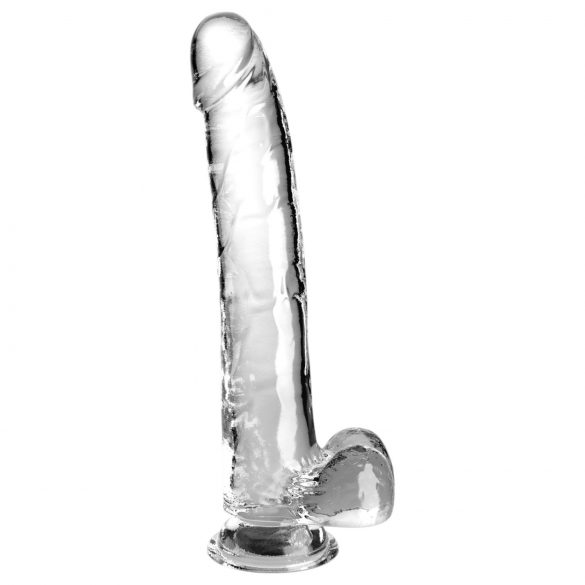 / King Cock Clear 11 - dildo s testisima (prozirno)