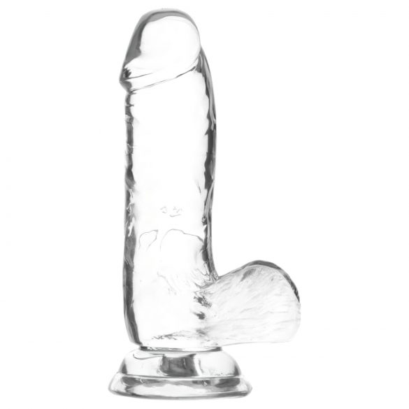 Addiction Crystal - stopalo, testis dildo (proziran) - 15cm 