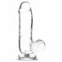 Addiction Crystal - stopalo, testis dildo (proziran) - 15cm 