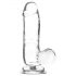 Addiction Crystal - stopalo, testis dildo (proziran) - 15cm 