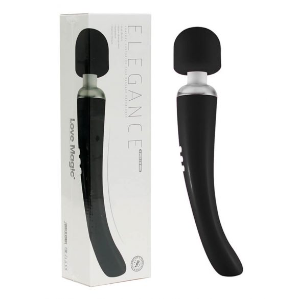 Love Magic Elegance Wand - punjivi vibrator za masažu (crni) 