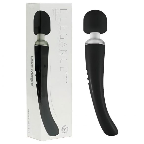 Love Magic Elegance Wand - punjivi vibrator za masažu (crni) 