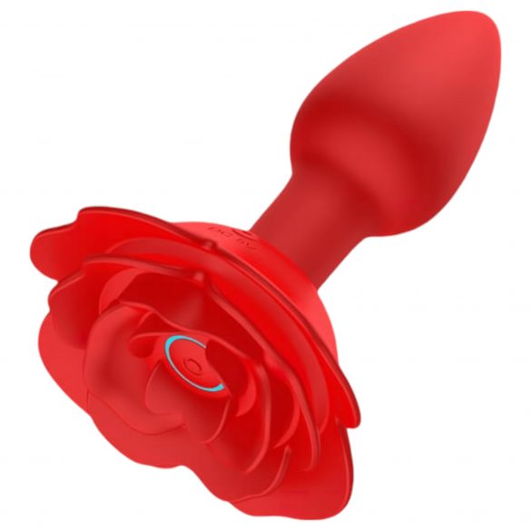 Lonely Rose Plug - punjivi, radio analni vibrator (crveni) 