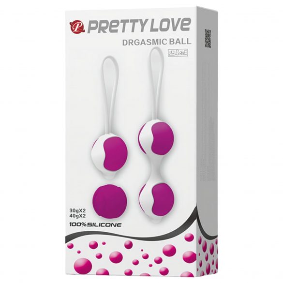 Pretty Love Orgasmic - varijabilni set loptica za geishu (bijelo-ljubičasta) 