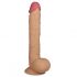 Lovetoy King-Sized - realistični testikularni dildo s vakuumskom čašicom - 25 cm (prirodni) 