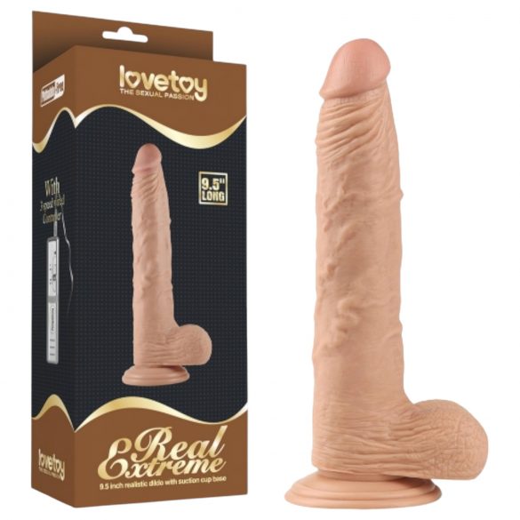 Lovetoy Real Extreme - dildo s vakuumskom bazom - 24 cm