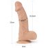 Lovetoy Real Extreme - Dildo s vakuumskim postoljem i testisima - 23cm (naturalan)