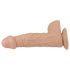 Lovetoy Real Extreme - Dildo s vakuumskim postoljem i testisima - 23cm (naturalan)