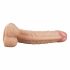 Lovetoy Real Extreme - G-točka dildo s testisima i bazom - 21 cm (prirodno)