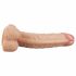 Lovetoy Real Extreme - G-točka dildo s testisima i bazom - 21 cm (prirodno)