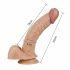 Lovetoy Real Extreme - G-točka dildo s testisima i bazom - 21 cm (prirodno)